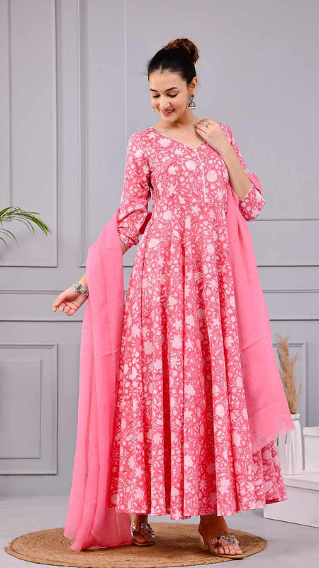 Roohani Pink Dress with Dupatta Set