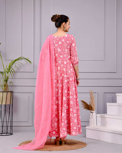 Roohani Pink Dress with Dupatta Set