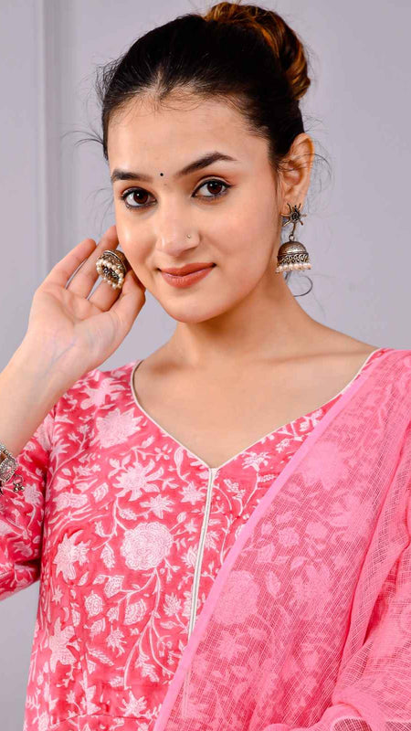 Roohani Pink Dress with Dupatta Set