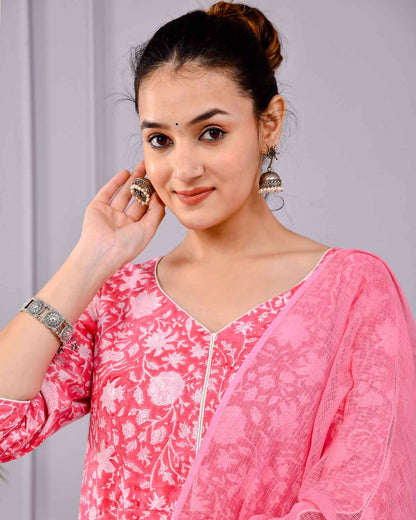 Roohani Pink Dress with Dupatta Set
