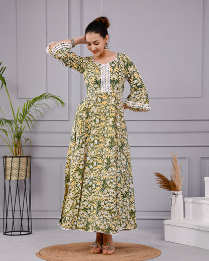 Hari Tara Yellow Cotton Dress