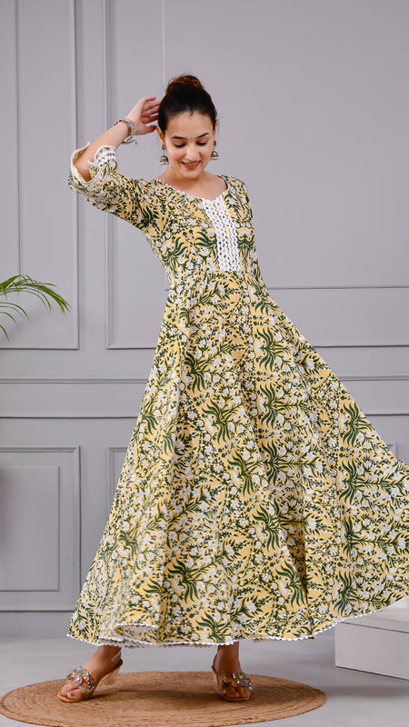 Hari Tara Yellow Cotton Dress