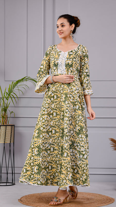 Hari Tara Yellow Cotton Dress