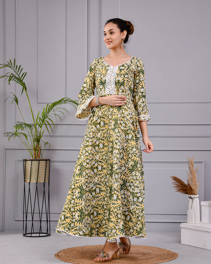 Hari Tara Yellow Cotton Dress