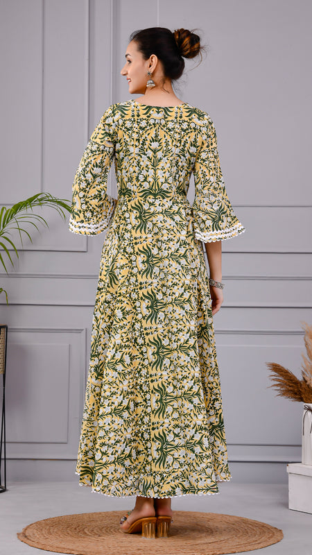 Hari Tara Yellow Cotton Dress