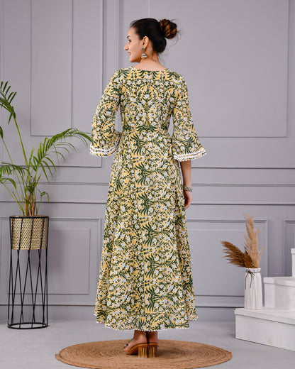 Hari Tara Yellow Cotton Dress