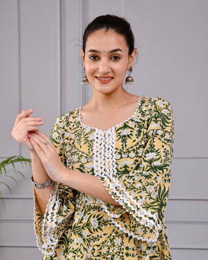 Hari Tara Yellow Cotton Dress