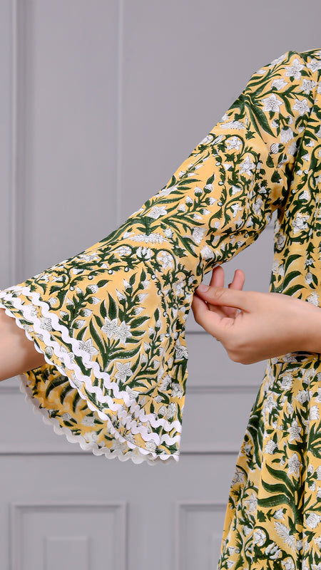 Hari Tara Yellow Cotton Dress