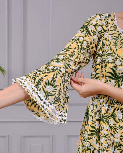 Hari Tara Yellow Cotton Dress