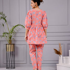 Chhappe Gulnaar Block Print Pink Co-ord Set