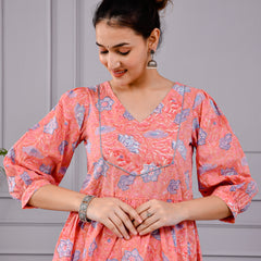 Chhappe Gulnaar Block Print Pink Co-ord Set