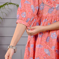Chhappe Gulnaar Block Print Pink Co-ord Set