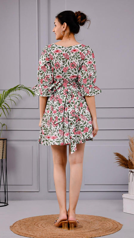 Aara Frock Printed Cotton Mini Dress
