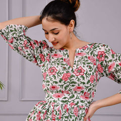 Aara Frock Printed Cotton Mini Dress