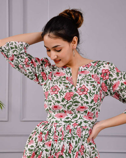 Aara Frock Printed Cotton Mini Dress