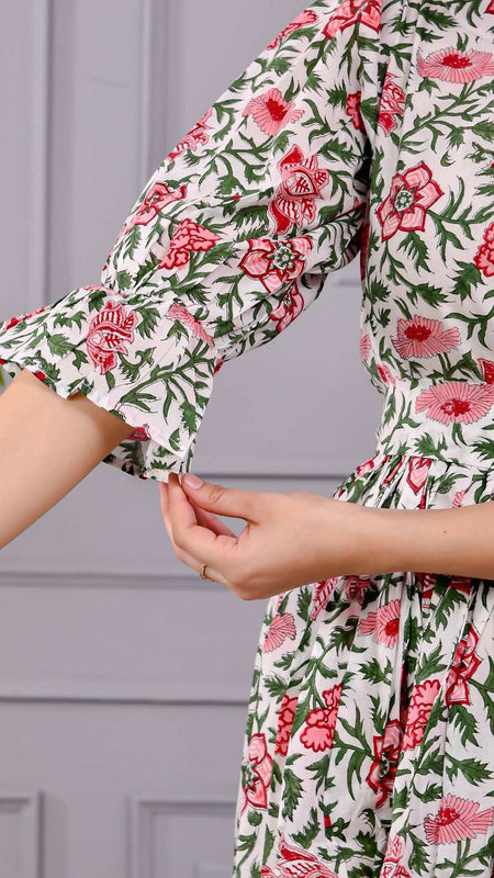 Aara Frock Printed Cotton Mini Dress