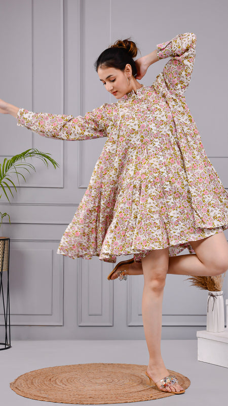 Sitara Frock Women's Floral Flared Dress