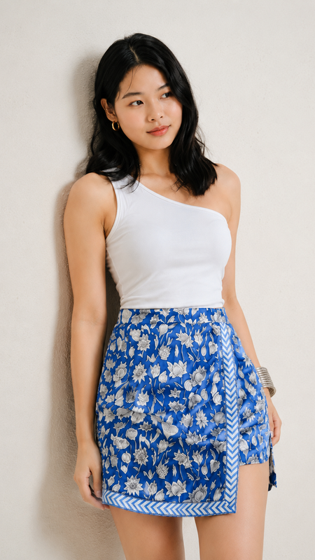 Blue Bloom Skort