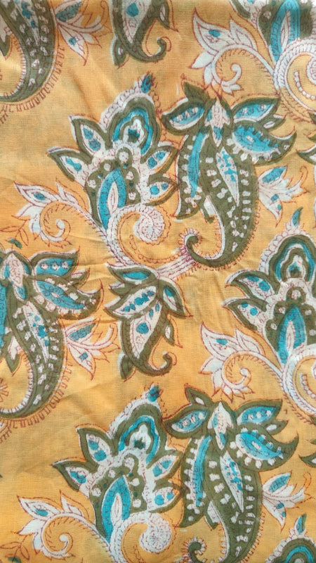 Mustard Yellow Paisley Printed Wrap