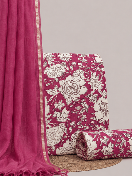 Floral Printed Cotton Fabric for Suits, Kurtis, Co-Ord Sets, Dresses & Ethnic Wear.