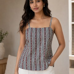 Multicolor Cotton Sleeveless Top
