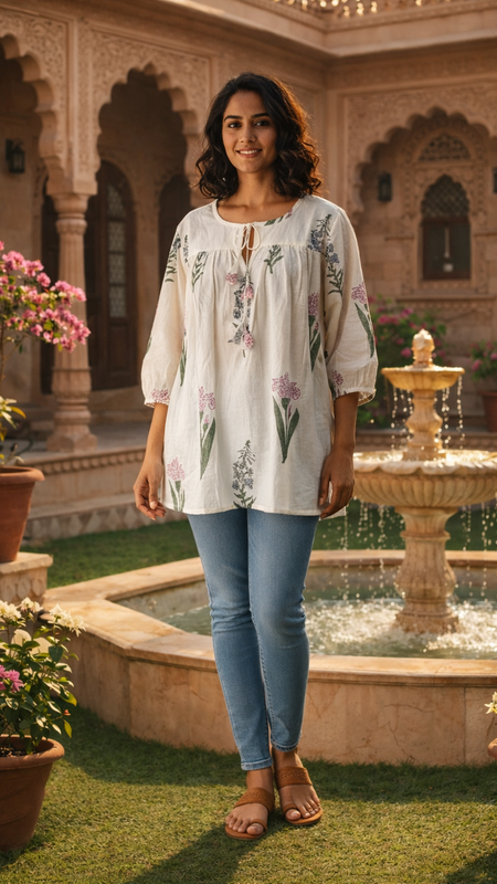 Artisan handmade cotton top for women