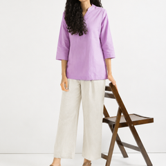 Women's White Wide-Leg Trousers