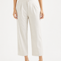 Women's White Wide-Leg Trousers