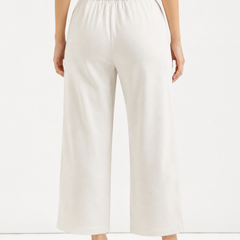 Women's White Wide-Leg Trousers