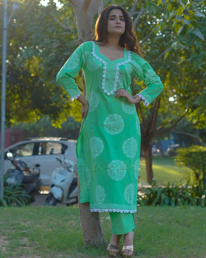 Gulmohar Glow Pure Cotton Handblock Khari Print Co-ord Set