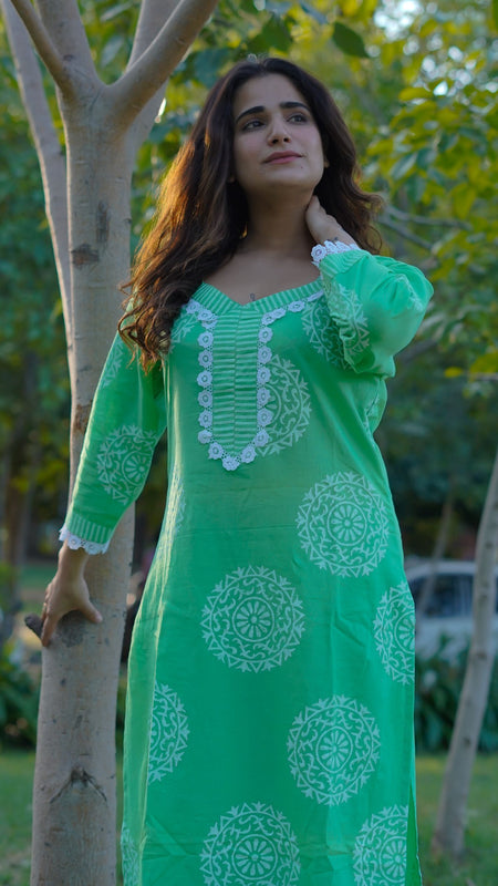 Gulmohar Glow Pure Cotton Handblock Khari Print Co-ord Set