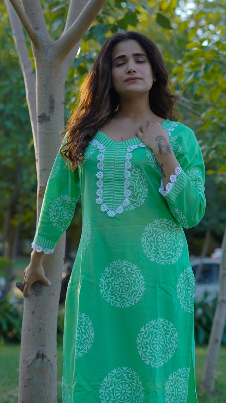 Gulmohar Glow Pure Cotton Handblock Khari Print Co-ord Set