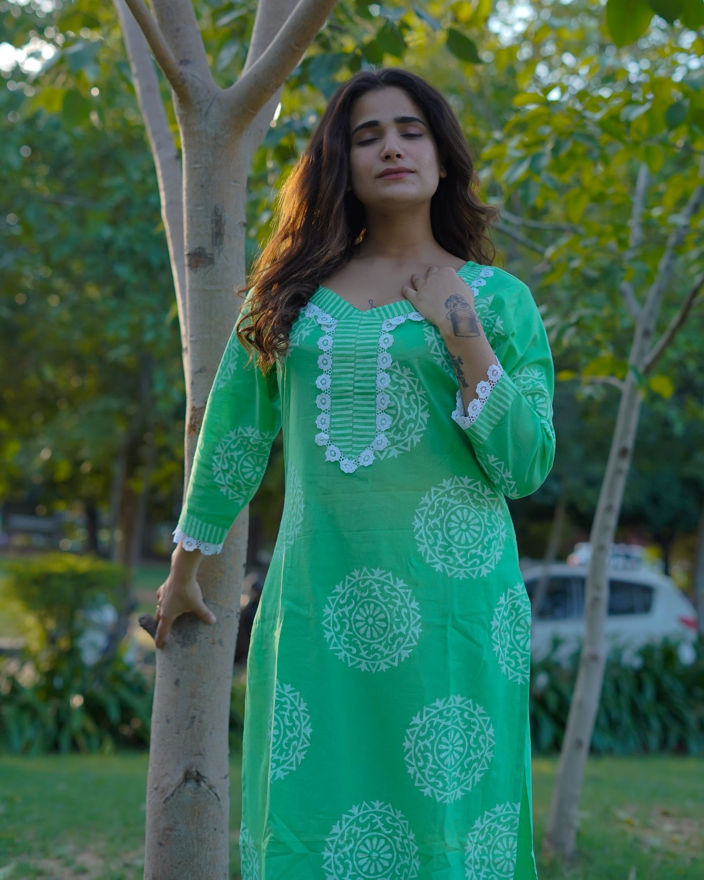 Gulmohar Glow Pure Cotton Handblock Khari Print Co-ord Set