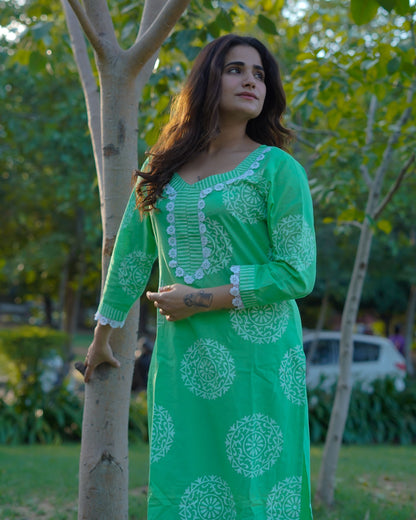 Gulmohar Glow Pure Cotton Handblock Khari Print Co-ord Set