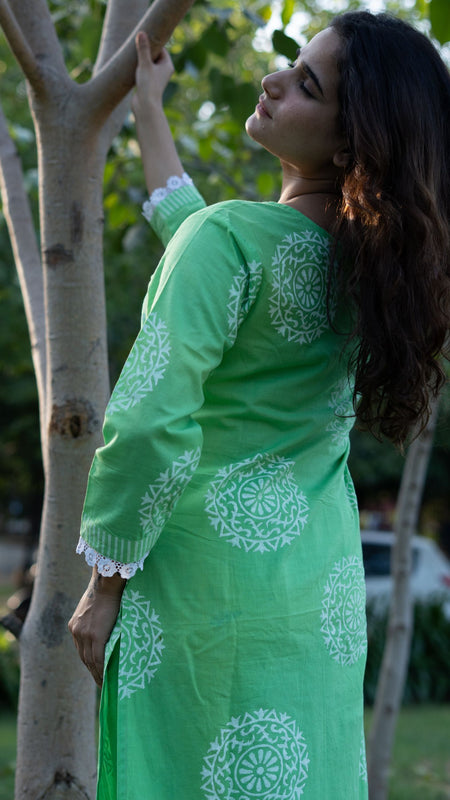 Gulmohar Glow Pure Cotton Handblock Khari Print Co-ord Set