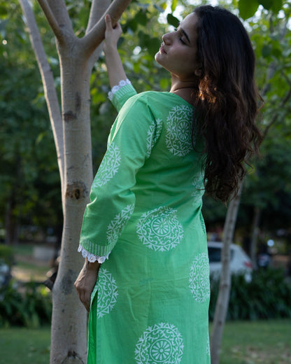 Gulmohar Glow Pure Cotton Handblock Khari Print Co-ord Set