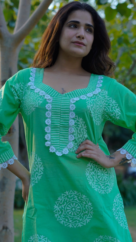 Gulmohar Glow Pure Cotton Handblock Khari Print Co-ord Set