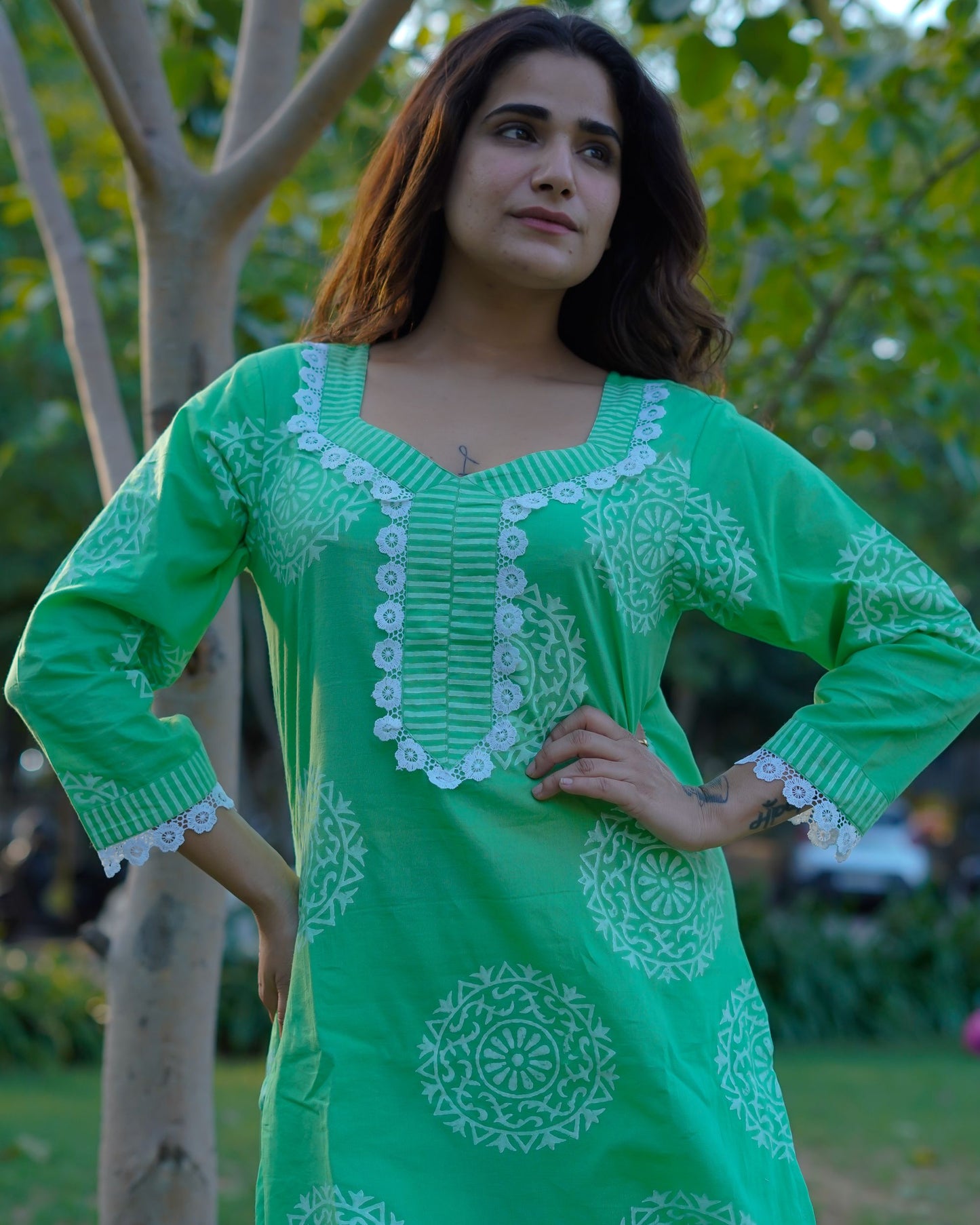 Gulmohar Glow Pure Cotton Handblock Khari Print Co-ord Set