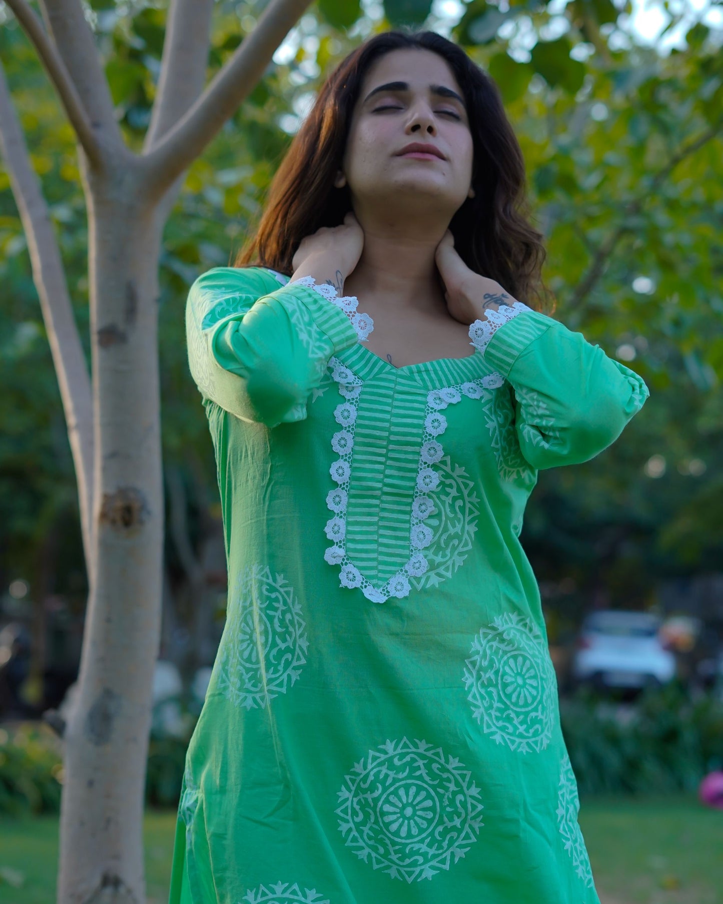 Gulmohar Glow Pure Cotton Handblock Khari Print Co-ord Set