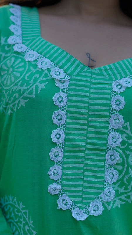 Gulmohar Glow Pure Cotton Handblock Khari Print Co-ord Set