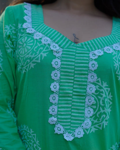 Gulmohar Glow Pure Cotton Handblock Khari Print Co-ord Set