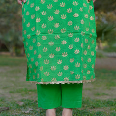 Aaranya Bloom Pure Cotton Handblock Gold Print Co-ord Set