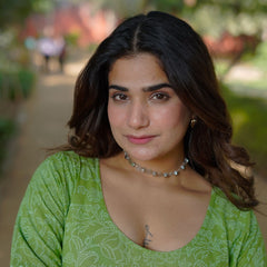 Niharika Pure Cotton Handblock Khari Print Green Dress