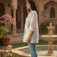 Women’s hand block printed cotton tunic