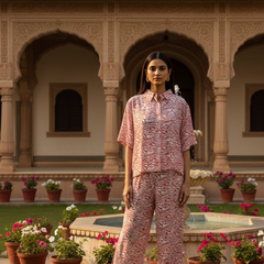 Cotton handblock lounge co-ord set