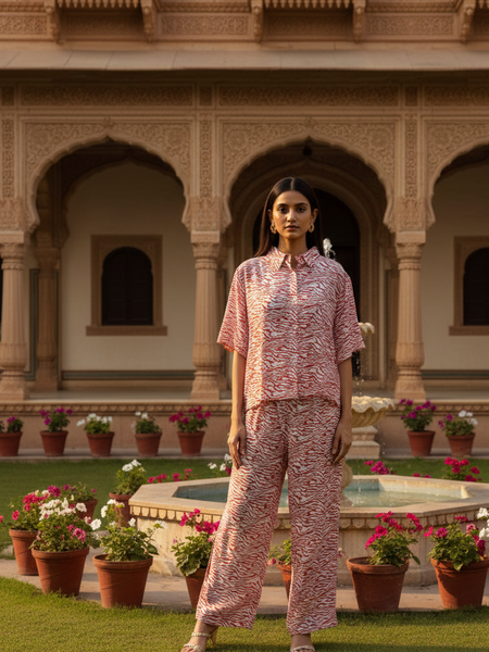 Cotton handblock lounge co-ord set