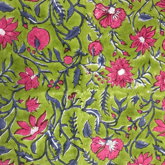 Authentic HandBlock Sanganeri Printed, Eco Friendly Dyes, Pure Soft Cotton Fabric