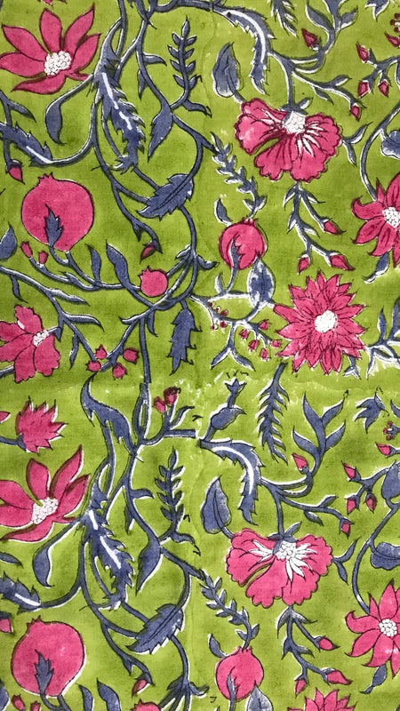 Authentic HandBlock Sanganeri Printed, Eco Friendly Dyes, Pure Soft Cotton Fabric