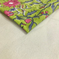 Authentic HandBlock Sanganeri Printed, Eco Friendly Dyes, Pure Soft Cotton Fabric