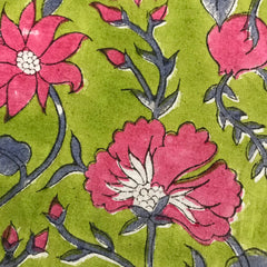 Authentic HandBlock Sanganeri Printed, Eco Friendly Dyes, Pure Soft Cotton Fabric
